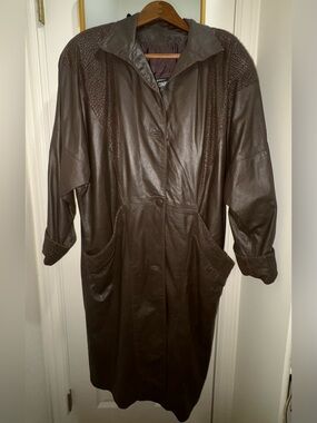 Comint Dark Brown Leather Coat